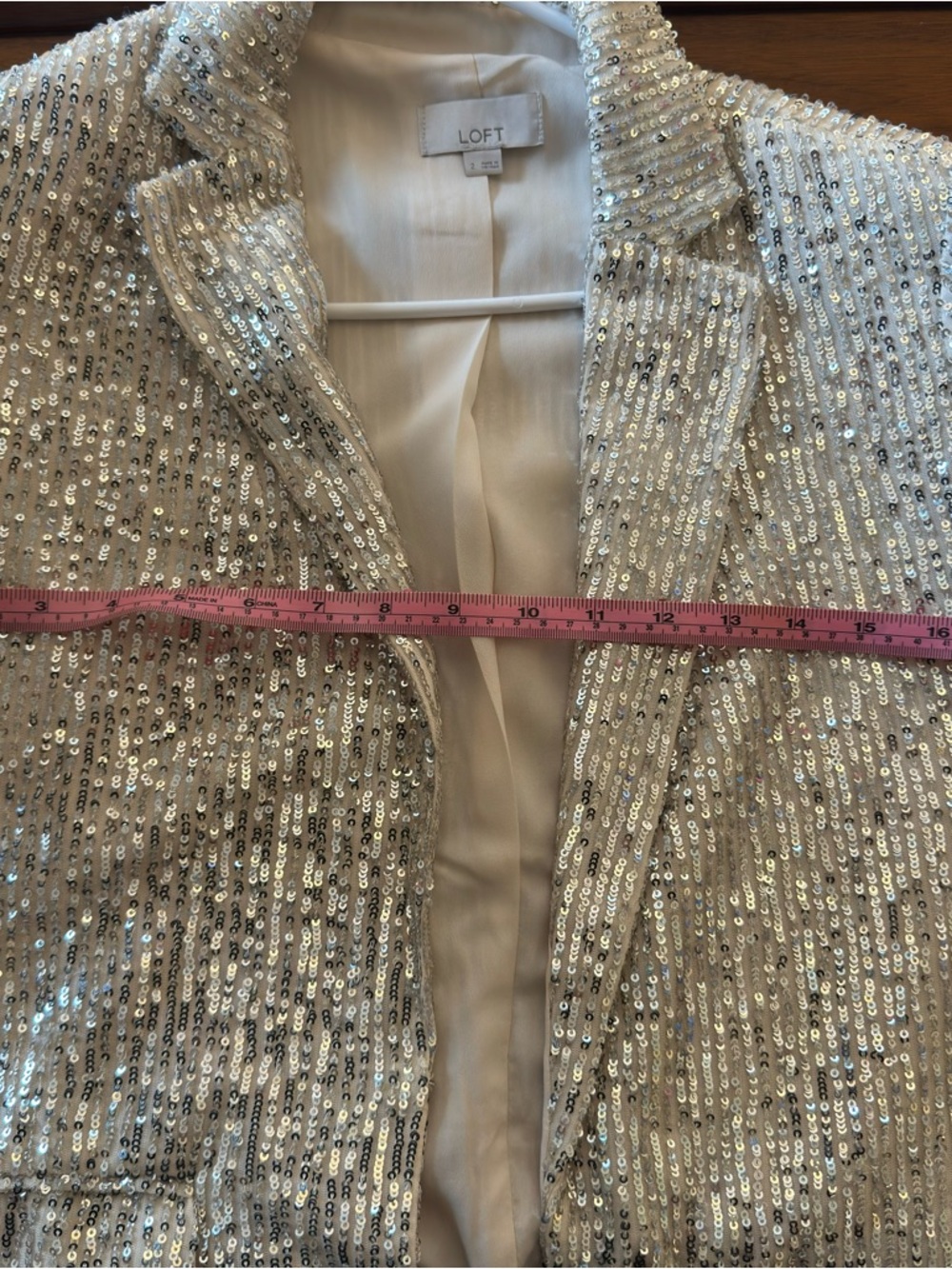 LOFT Ivory Sequin Blazer Jacket - Picture 10 of 10